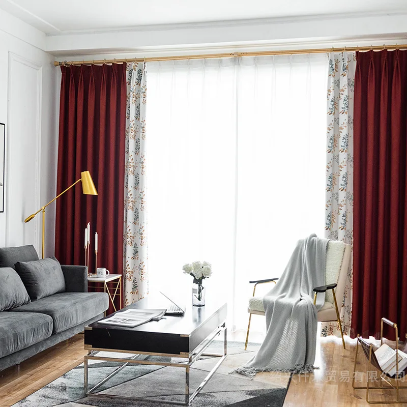 

Curtain for living dining room bedroom luxury fashion circle hemp jacquard blackout curtains for home decoration Included