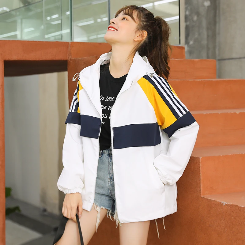 

Yisui Girl Coat 2021 Spring and Autumn New Junior High School Students Korean Style Loose Color Blocking Baseball Uniform Jacket