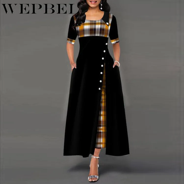 Модное удобное мягкое шикарное женское платье WEPBEL с длинным рукавом