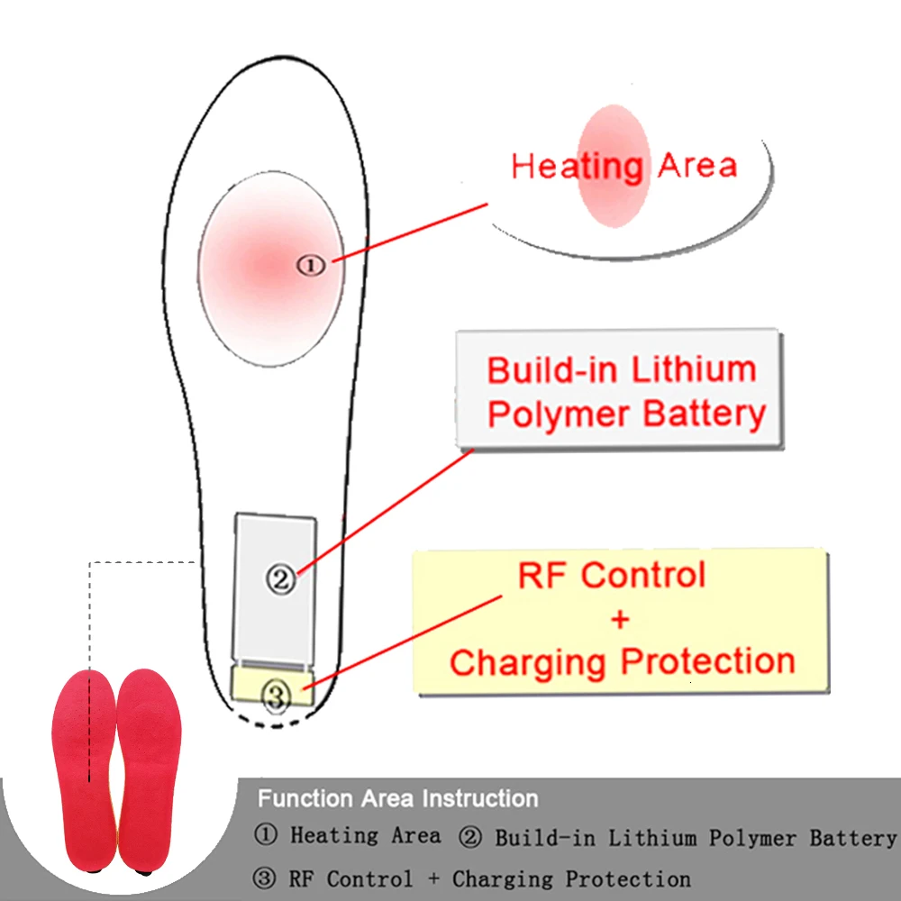 2300mAh Velvet Electric Heated Insoles for Women Men Shoes Hunting Skiing Thermal Foot Warmer with LED Remote Control | Дом и сад