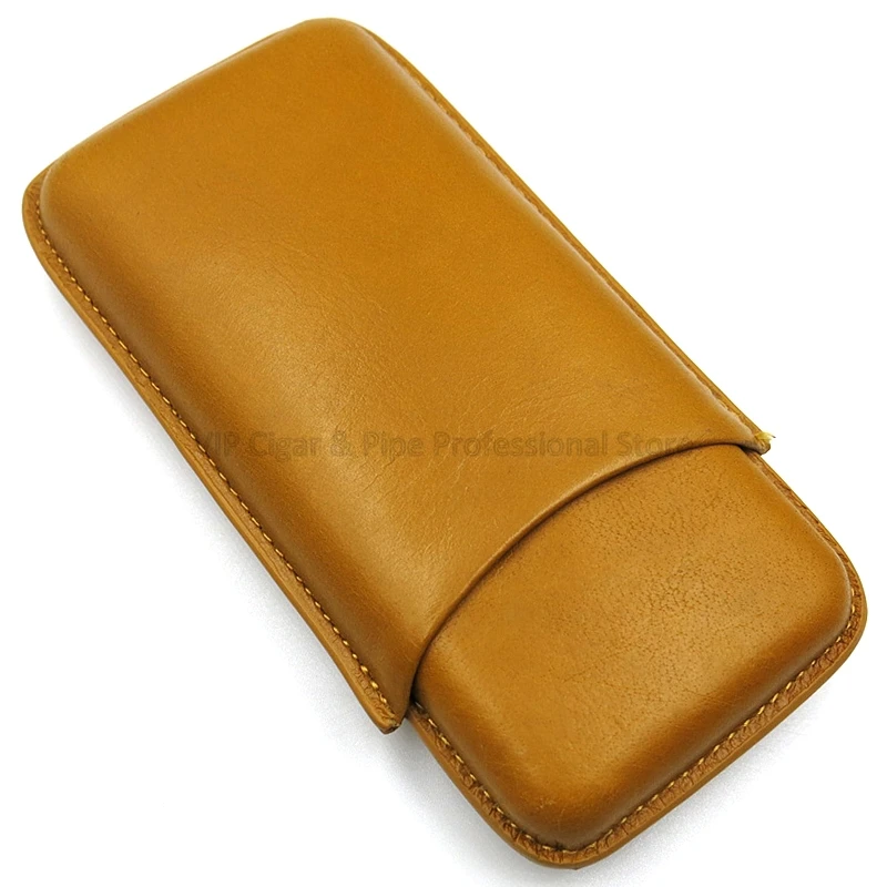 Дорожный Чехол для сигар COHIBA из натуральной коричневой кожи футляр с 3 трубками