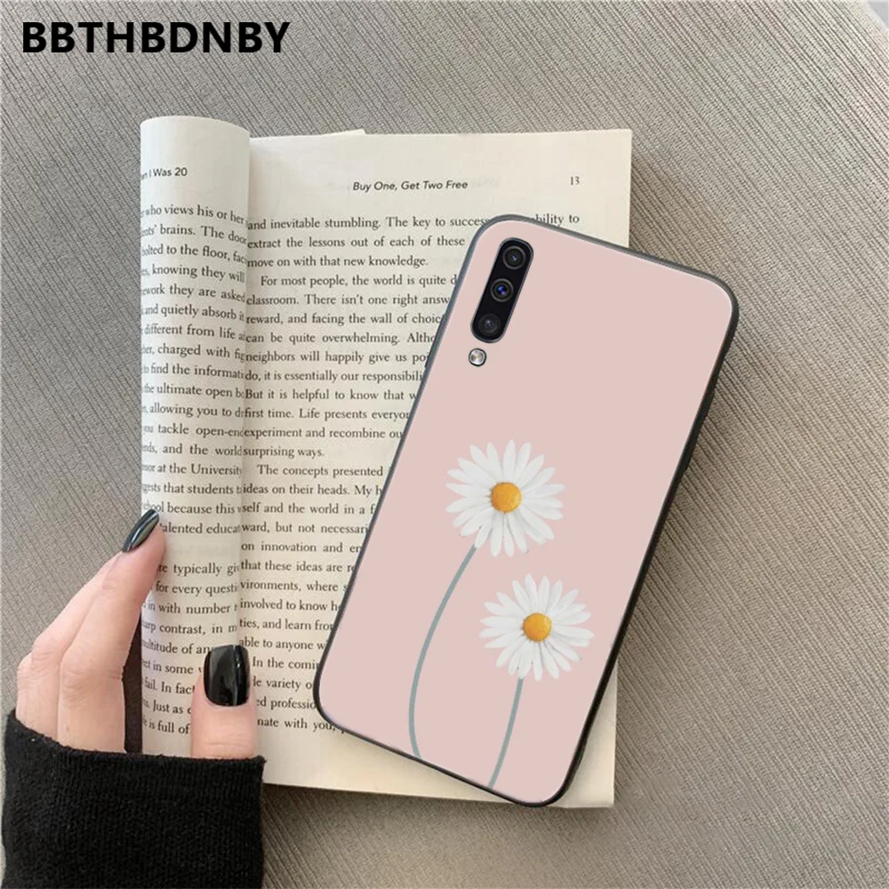 Plant flower chrysanthemum pink silicone Phone Case For Samsung A20 A30 30s A40 A7 2018 J2 J7 prime J4 Plus S5 Note 9 10 | Мобильные