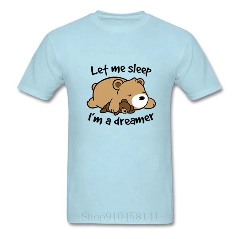 Летние топы Dreamer с медведем забавная футболка Мужская осенняя облегающая круглым