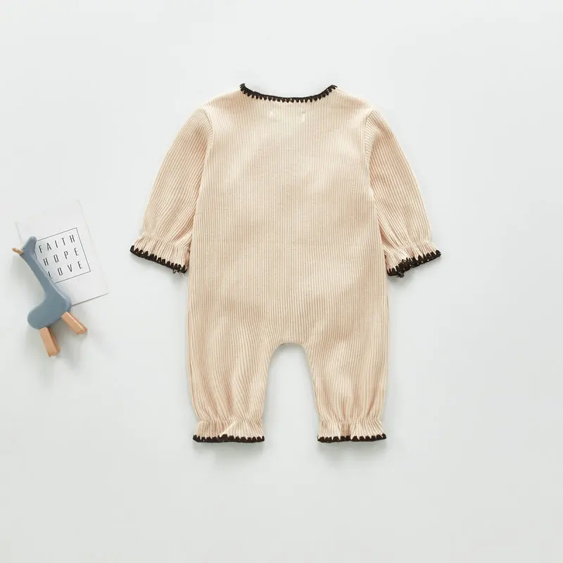 Летние комбинезоны с длинными рукавами для девочек трикотажные хлопковые