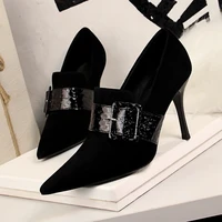 bigtree shoes ankle boots ladies high heels female fashion short boots unique design suede sexy snakeskin with belt buckle