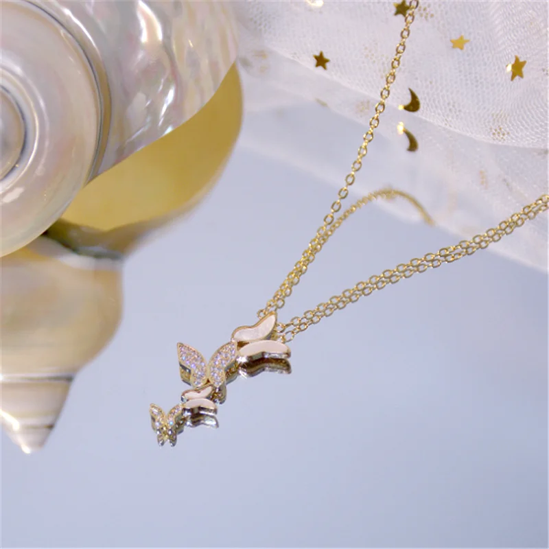 

Exquisite Fashion Shell Butterfly Fairy Temperament Short Necklace Clavicle Chain Women's Jewelry Jewelry Wholesale