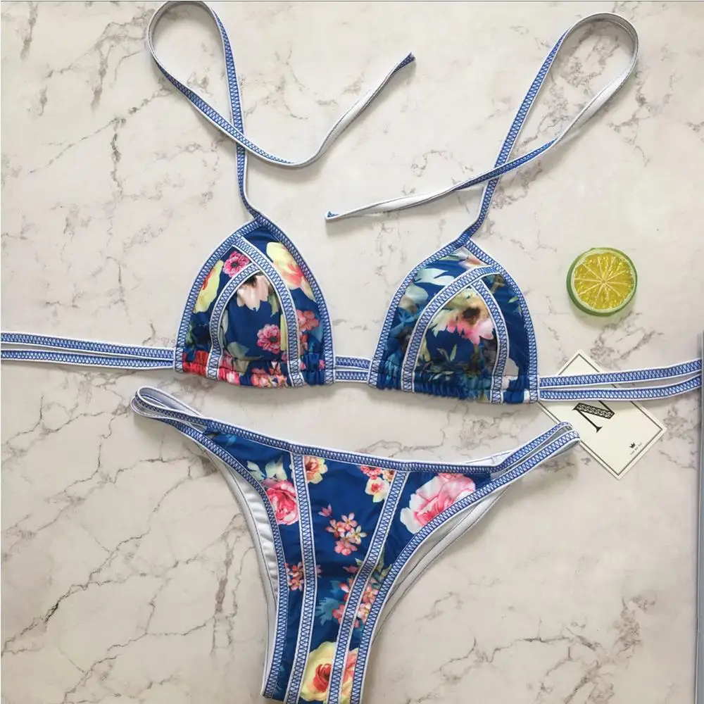 Женский комплект бикини с пуш ап и подкладкой популярный купальник в стиле ретро
