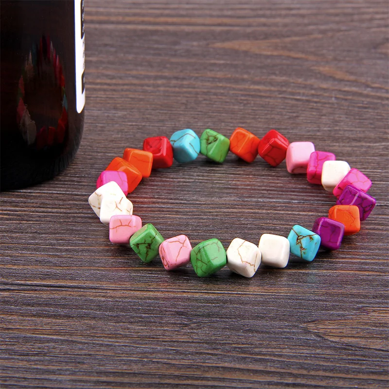 Браслет с 7 чакрами планетой Радужный натуральный гематит красочный лечебный