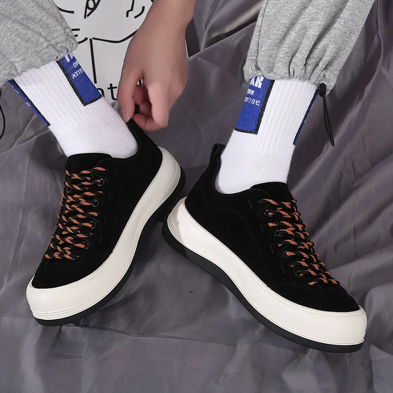 Кеды мужские плоская Вулканизированная подошва высокие берцы на шнуровке