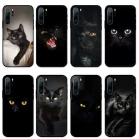 black cat staring eye on phone case for huawei honor mate p 10 20 30 40 i 9 8 pro x lite smart 2019 nova 5t