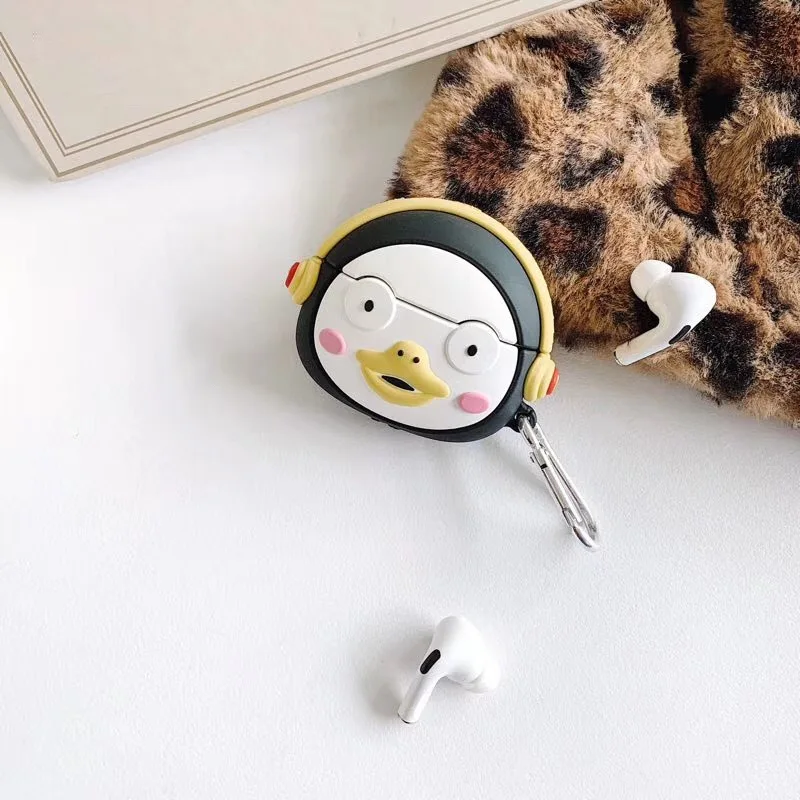 Для AirPods Pro Чехол 3D Музыкальный Пингвин мультфильм мягкий силиконовый беспроводной чехол для наушников s для Apple Airpod 3 чехол милый чехол Funda