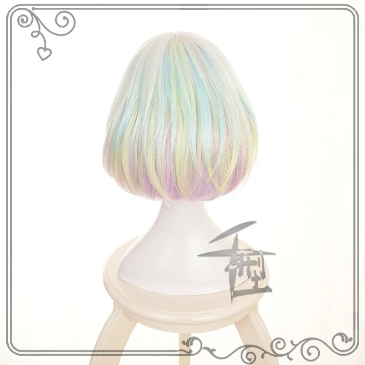 Парик для косплея Houseki no Kuni из блестящих страз короткие синтетические волосы