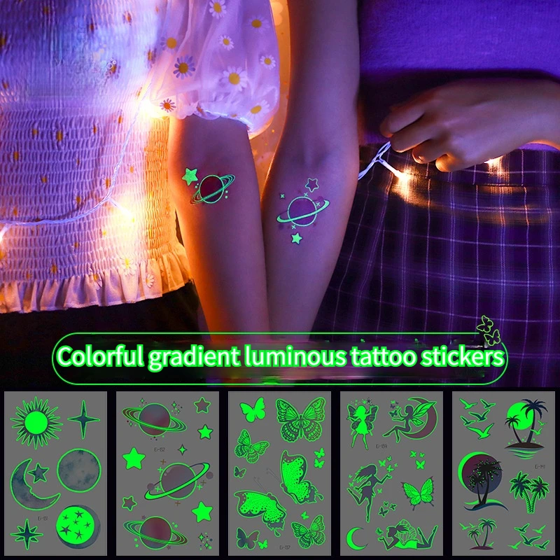 Светящаяся татуировка бриллиант солнце Звездная Вселенная Детская имитация