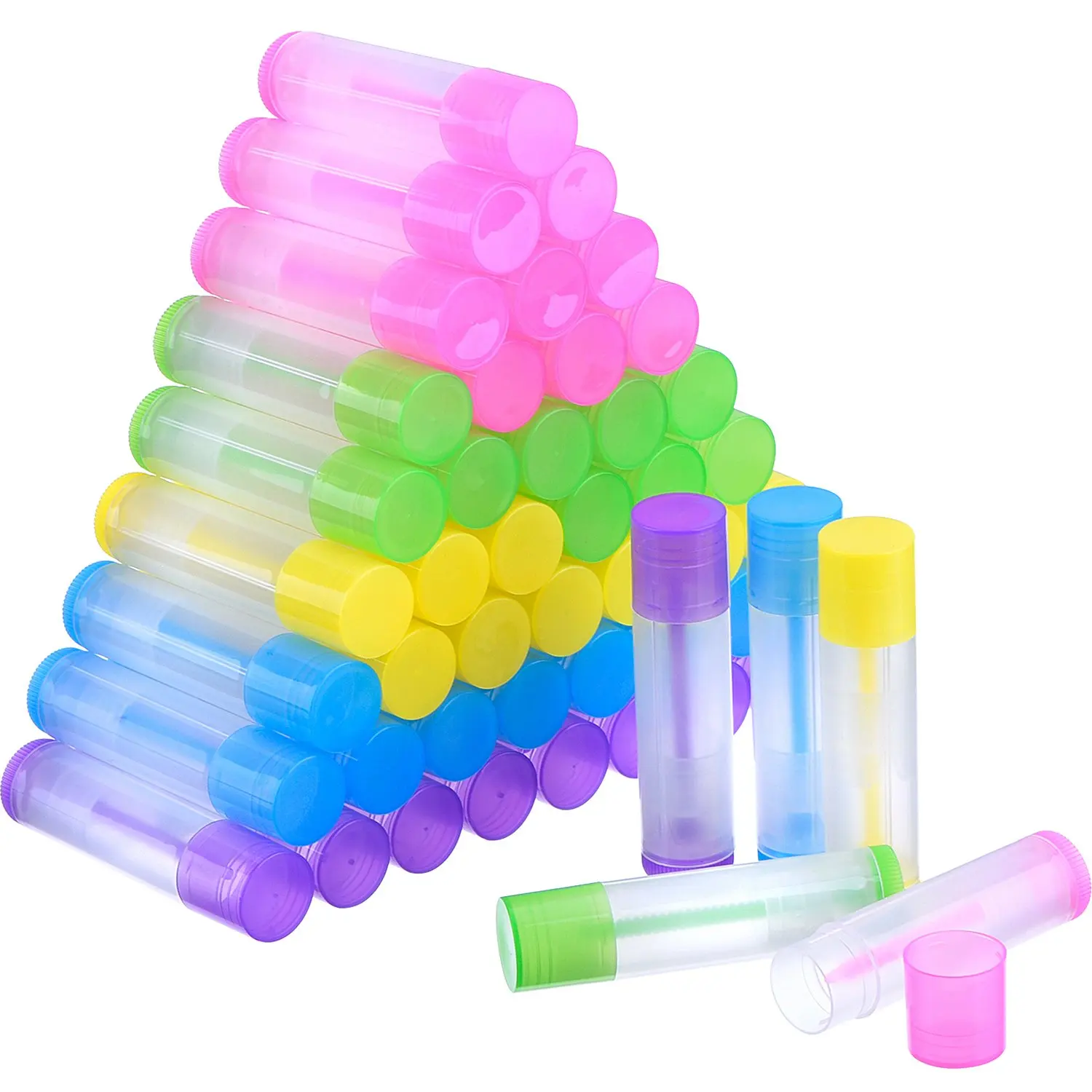 

50pcs 5ml/5g Plastic Lipstick Tubes Diy Lip Balm Containers Empty Cosmetic Makeup Glue Stick Tubes