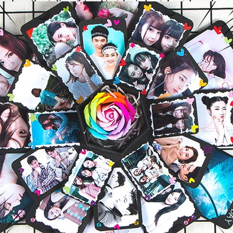 

DIY Surprise Love Explosion Box Gift Manual Scrapbook DIY Photo Album Box Valentine's Day Creative Anniversary Birthday Gifts