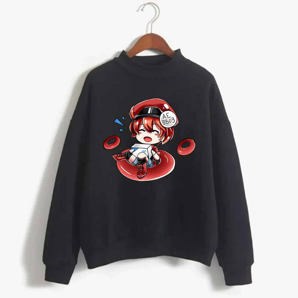Mens Hip Hop Streetwear Harajuku Sweater  Japanese Style Anime Cells At Work Sweater Autumn Cotton Pullover