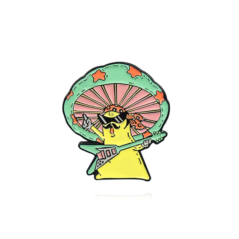 

Mushroom Head Cute Angel Series Pins Badge Guitar Dance Senior Brother Backpack Bag Paper Airplane Pathfinder Cartoon Brooch