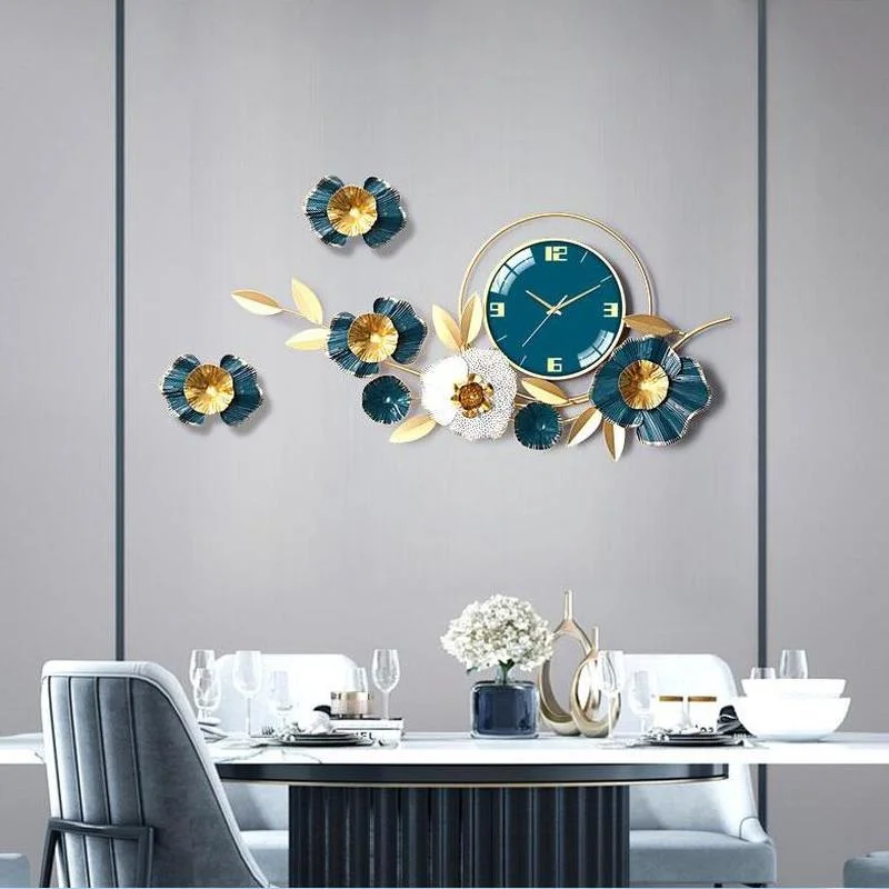 

European Style Light Luxury Nordic Battery Gold Sweep Second Movement Single-sided Simple LCD Wall Clock