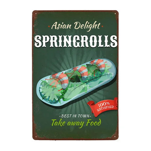 Плакат для фаст-фуда гамбургер/Пицца/сэндвич/сушис/Картофель фри ретро