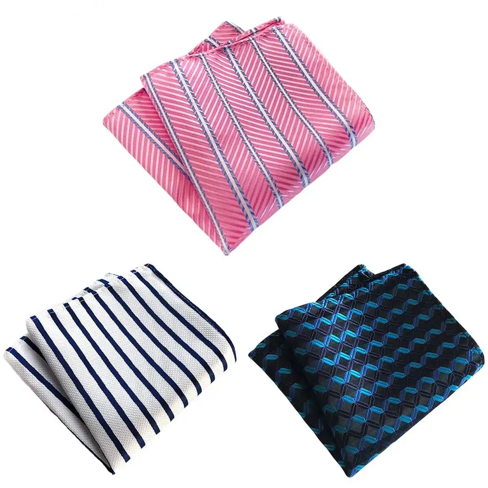 3 Packs Men Stripe Candy Color Pocket Square Handkerchief Wedding Party Hanky HZTIE0371 | Аксессуары для одежды