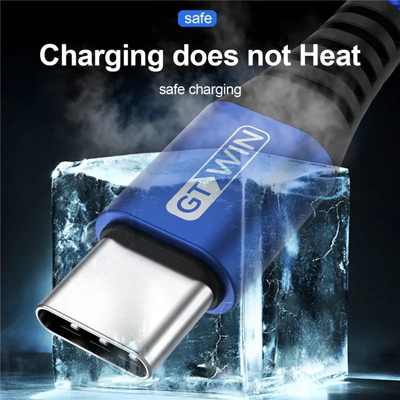 Кабель GTWIN 3A USB Type C кабель для быстрой зарядки Samsung S9 S10 Xiaomi mi 10 redmi note 9 Huawei P30 |