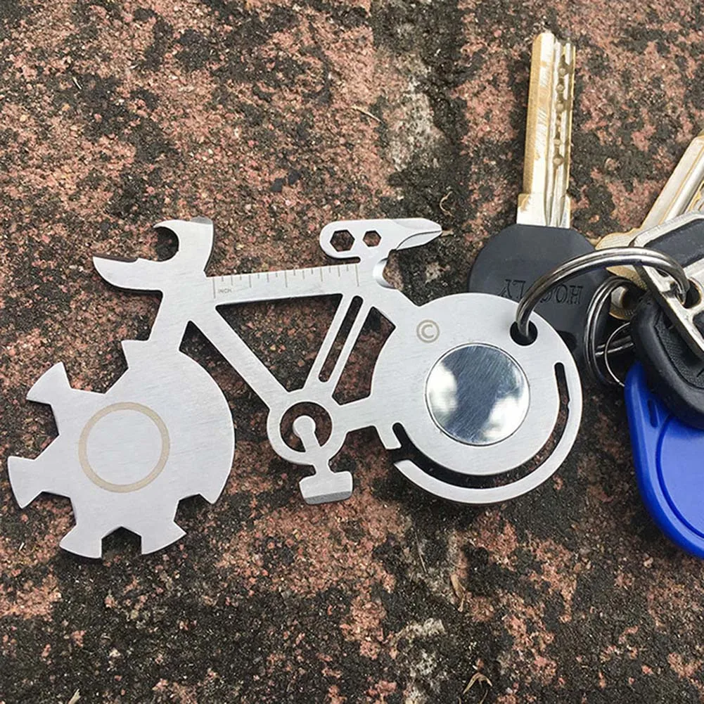 

Bicycle Shape Wrench Outdoor Multi-purpose Keychain Bicycle Shape Outdoor Portable Tools Repair Wrench Bike Repair Tool
