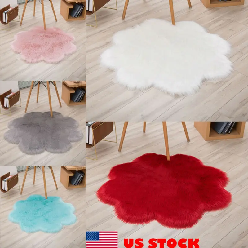 Пушистый Ковер в форме цветка противоскользящий ворсистый обеденный коврик для