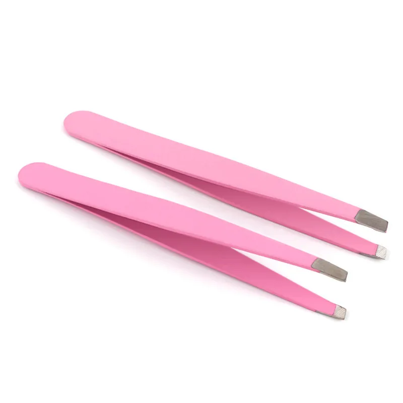 Розовый цвет бровей Пинцет волос Красота с наклоном заколкой для Съемник