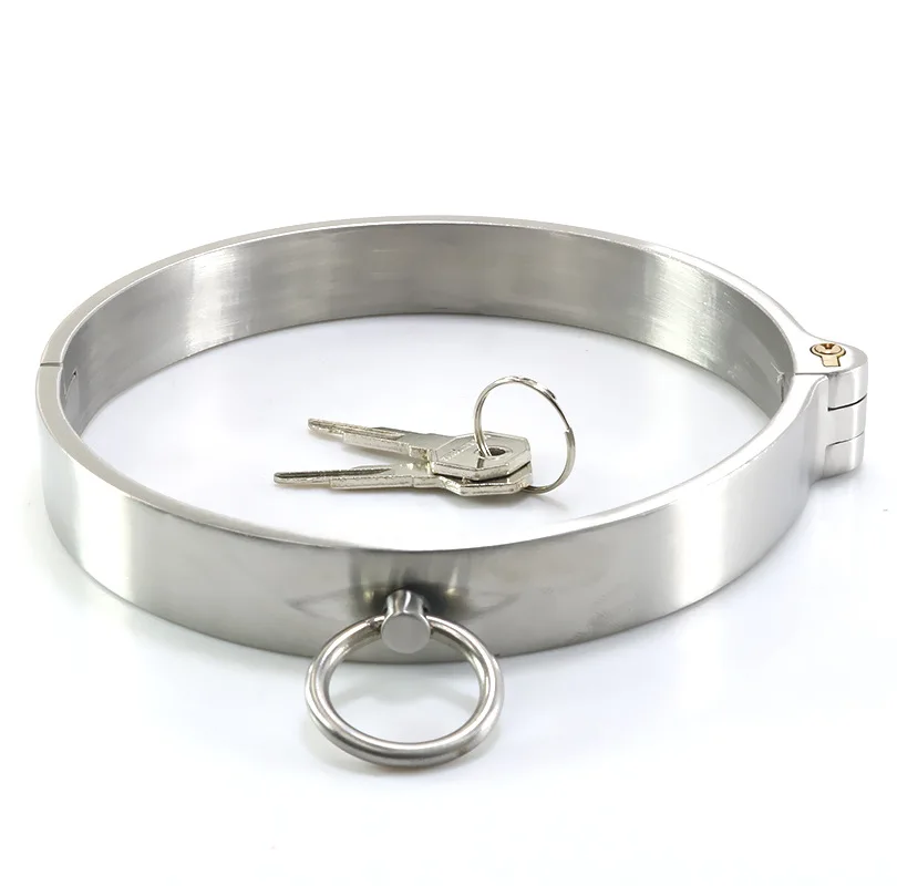 

stainless steel torques women men choker necklace restrain steel choker body jewelry O-ring collar lockable choker lock chollars