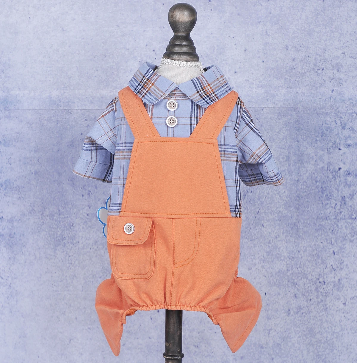 

New Dog Cat Jumpsuit Romper Plaid Shirt Denim Denim Pants Pet Puppy Spring/Summer Clothing Apparel 5 Sizes 3 Colours