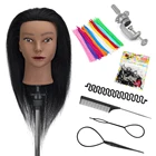 Голова-манекен для укладки волос, 16 дюймов, 100% натуральных волос