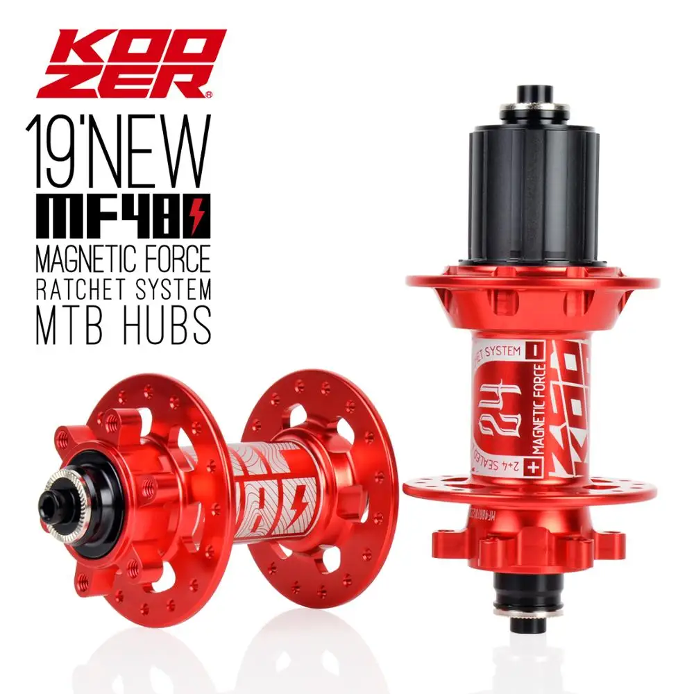 KOOZER MF480 Front Rear Hub Set 2/4 Bearings 24T Ratchet 32/36 Holes Quick Release Thru Axle Mountain Bike hubs For 8 9 10 11S
