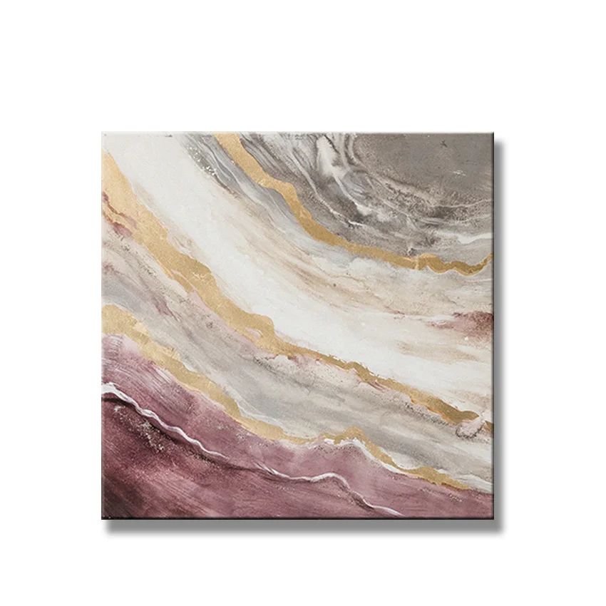 

Современная картина маслом ручной работы на холсте большого размера Красивая цветная линия настенное украшение для гостиной без рамки