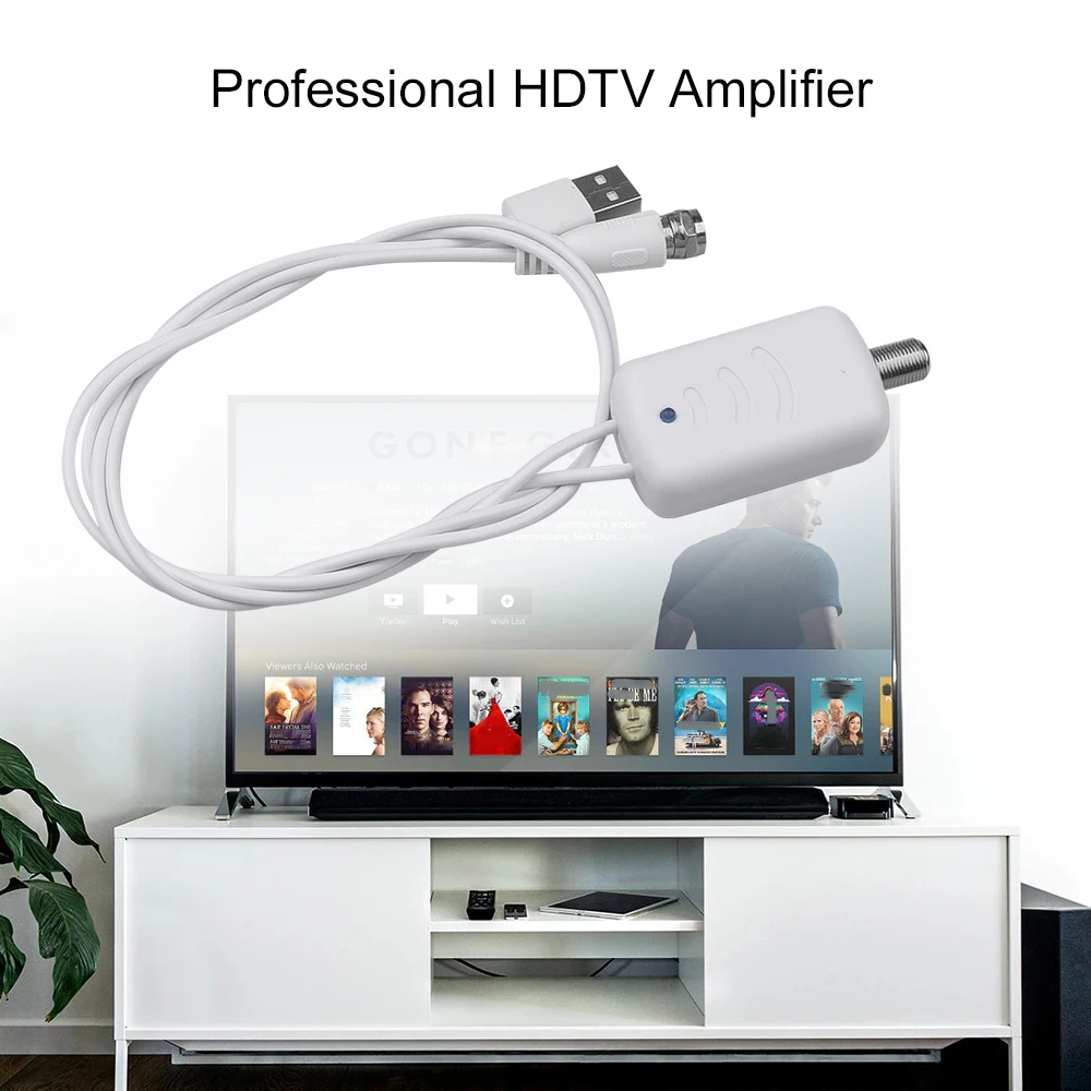 Цифровой усилитель Kebidumei 4K цифровой ТВ антенны с диапазоном 300 миль HD для