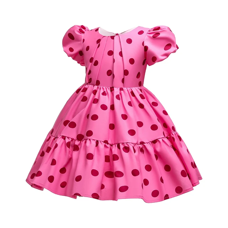 Винтажные платья в горошек с розами для девочек новинка 2021 Модное детское платье