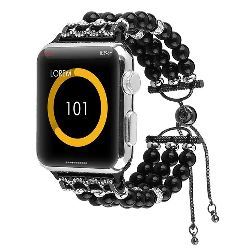 Модный браслет на запястье с жемчужиной ремешок для apple watch полосы 44 мм 42 iwatch серии 5 4 3 2 часы ручной работы браслет для девочек Замена 38 мм