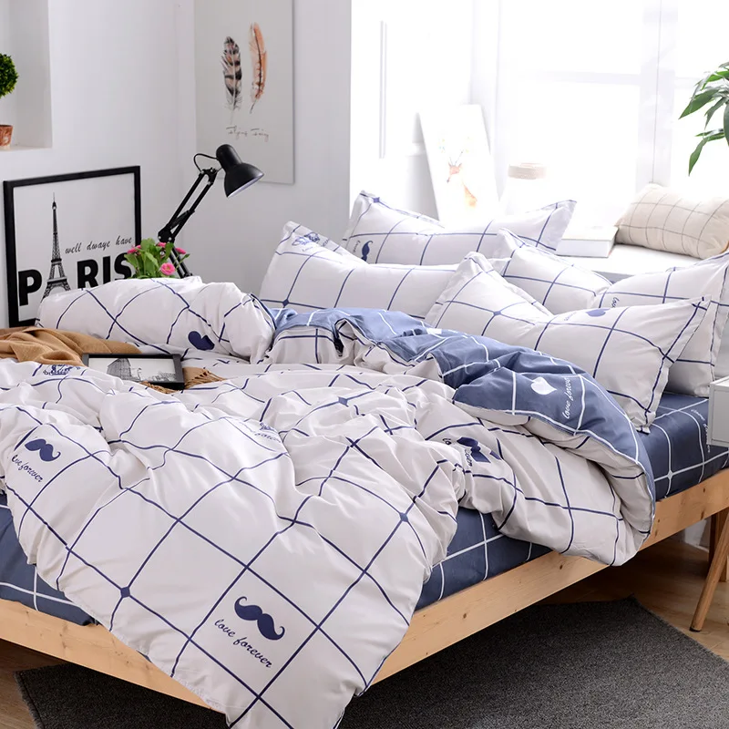 Простой постельное белье розового зеленого цвета с оленем в горошек