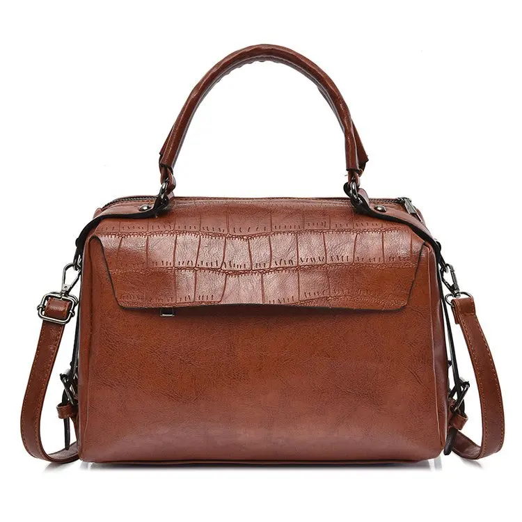 

Сумка крокодиловая женская из вощеной кожи, модный саквояж на плечо большой вместимости, роскошный саквояж кросс-боди