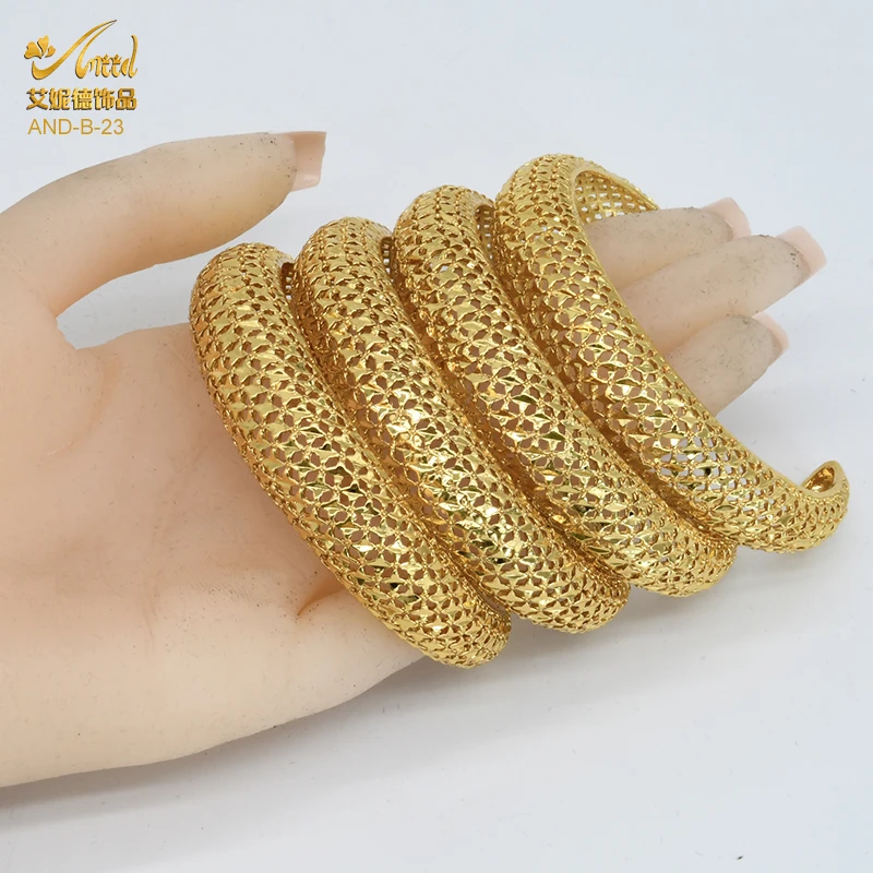 

1/2/3/4pcs Plated Bangles&Bracelets for Women Bracelet Islamic Muslim Arab Middle Eastern Luxury Wedding Jewelry African Gifts