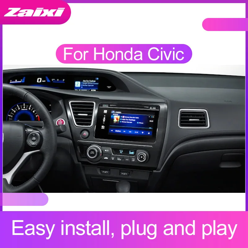 ZaiXi 2 DIN Android Сенсорный экран для Honda Civic 2012 ~ 2015 автомобильный мультимедийный плеер