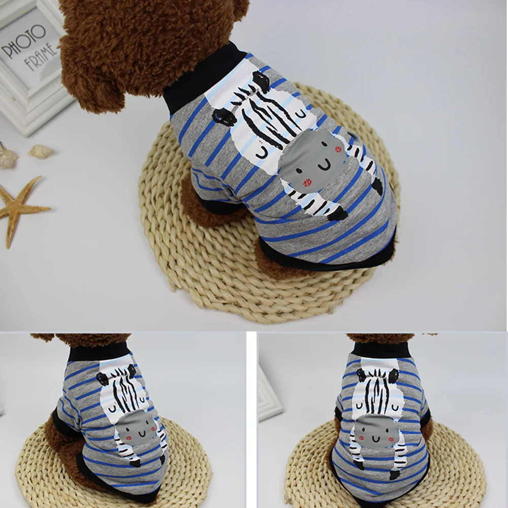 Футболка с мультяшной собачкой для собаки весенняя и осенняя хлопковая дышащая