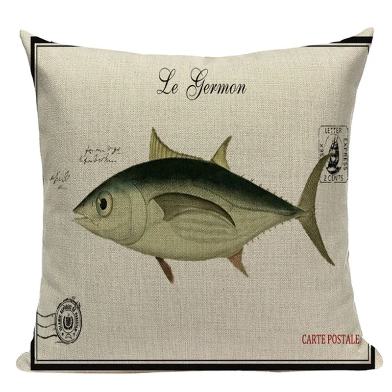 Наволочка морское существо льняная хлопковая декоративная наволочка в морском