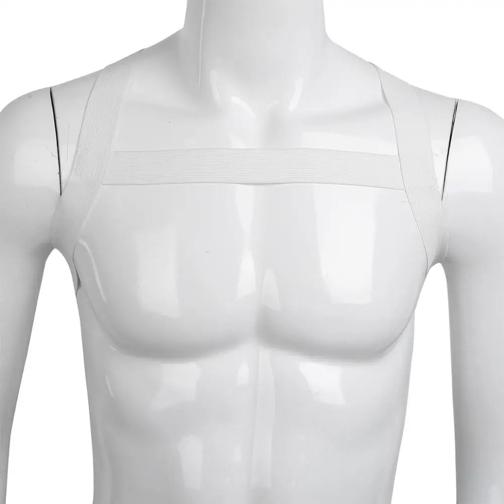 Белый Мужской ремень X-shape, эластичный пояс на плечо, пояс на грудь, ремень для костюма в стиле панк, экзотические костюмы, нагрудный ремень - Цвет: Белый