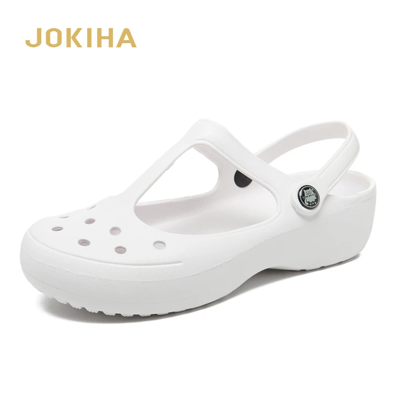 Sandali con zoccoli muli bianchi estivi donna 2022 scarpe da gelatina per ragazze moda nera Mary Janes zoccoli pantofole scivoli da spiaggia W8 di alta qualità