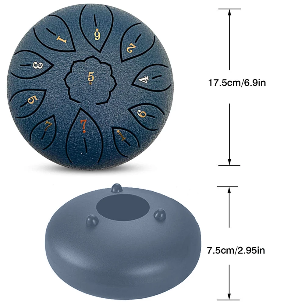 

Tongue Drum 6 Inch Steel Tongue Drum Set 8 Tune Hand Pan Drum Pad Tank Sticks Carrying Bag Percussion Instruments Accessories
