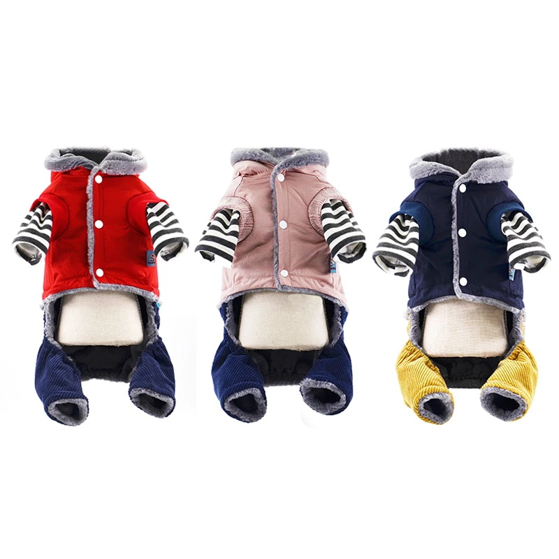 Зимняя очень плотная одежда для собак теплый комбинезон из хлопка пуховое пальто