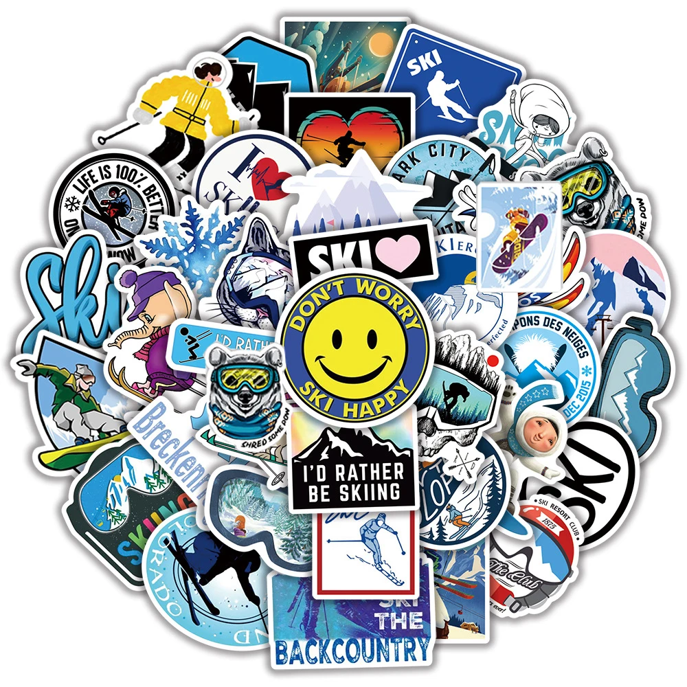 103050pcs winter skiing snow mountain graffiti stickers car luggage laptop skateboard snowboard refrigerator ski decal sticker free global shipping