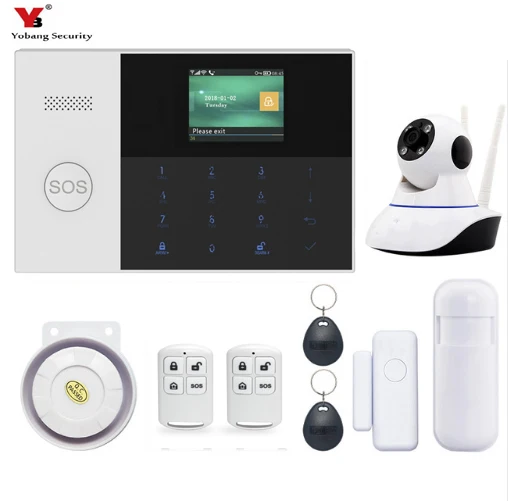 

Yobang Security WIFI GSM Alarm System Smoke Detector APP Remote IP Camera Door Alarm Horn Siren Wireless Home Security Alarmes