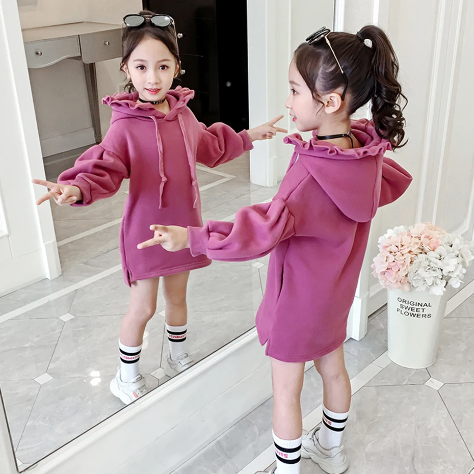 Свитер для девочек с плиссированным воротником толстовки свитер