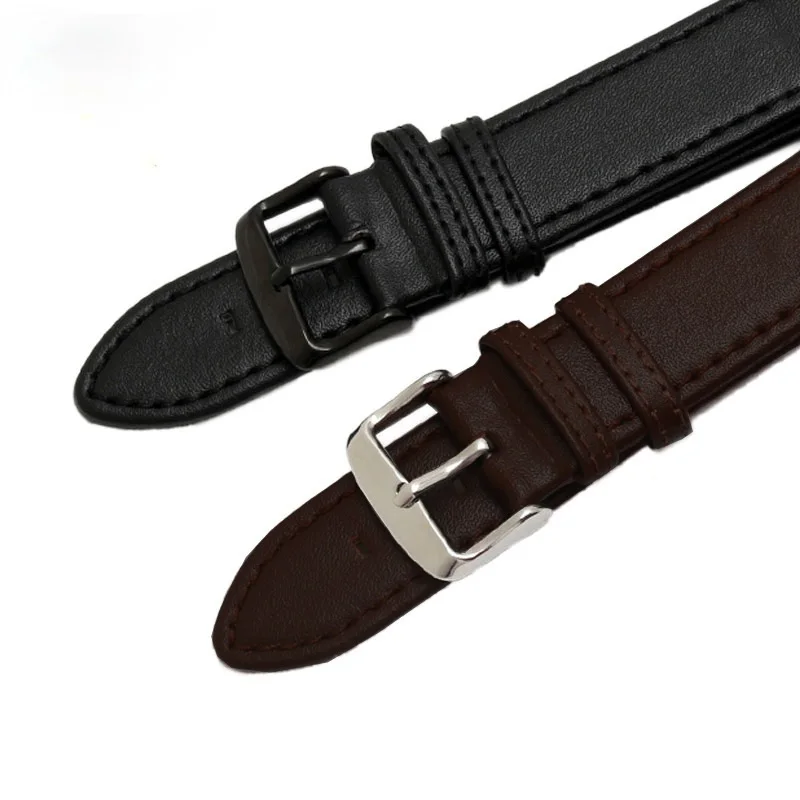 Cowhide Leather Watch Band for Swatch Yts401 402 403g Men's Outer Arc Concave Interface 20mm Watch Strap